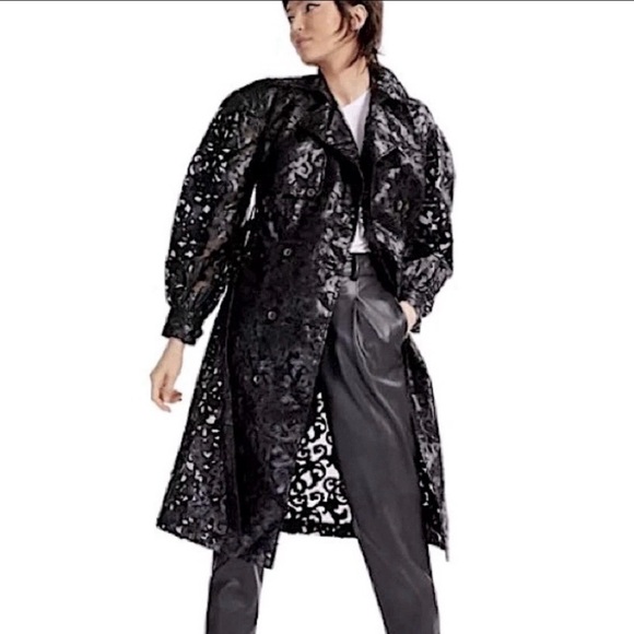 INC International Concepts Jackets & Blazers - Black Lace Long Trench Coat - Women. New With Tag.